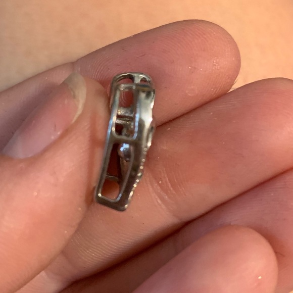 Sterling silver heart charm with dangling opal - Picture 3 of 3